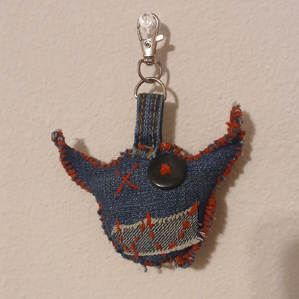Denim Patchwork Devil Bag Charm